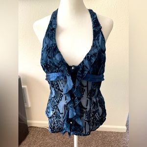 Navy beautiful halter vest